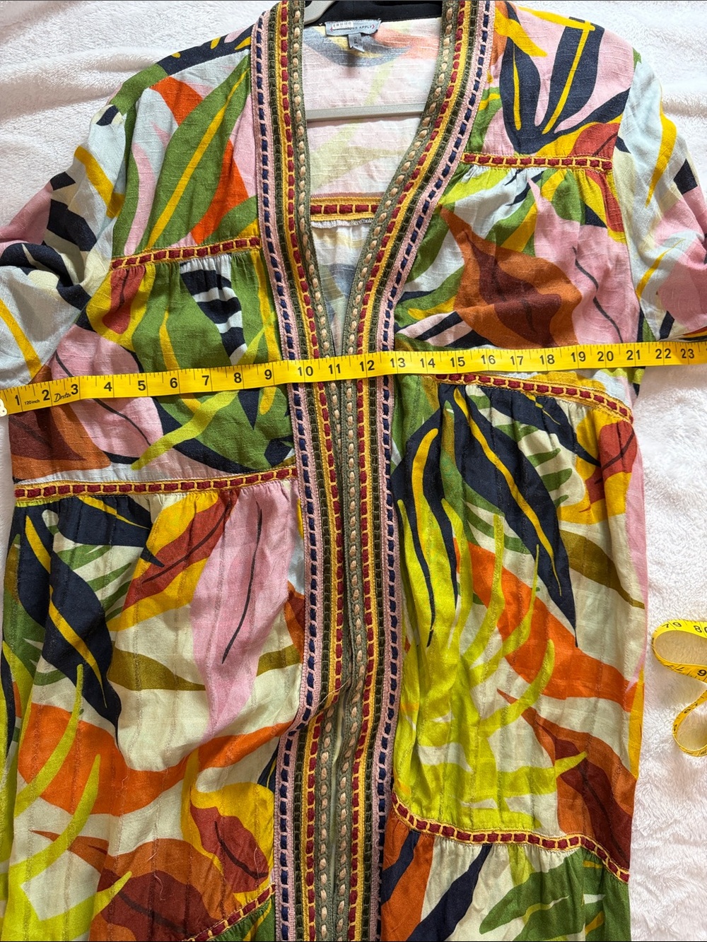 Conditions Apply Boho Floral Print Longline Kimono Jacket - Multicolor - Picture 2 of 2